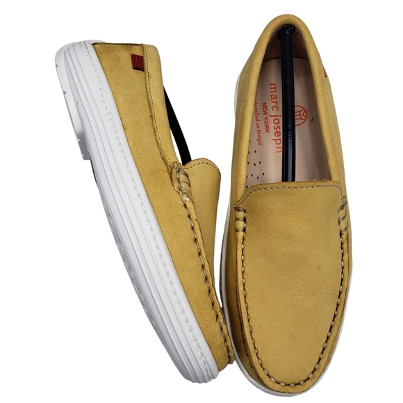 Marc JosephNIB Broadway Powder Yellow Preppy Classic Leather Loafers Boy 12.5